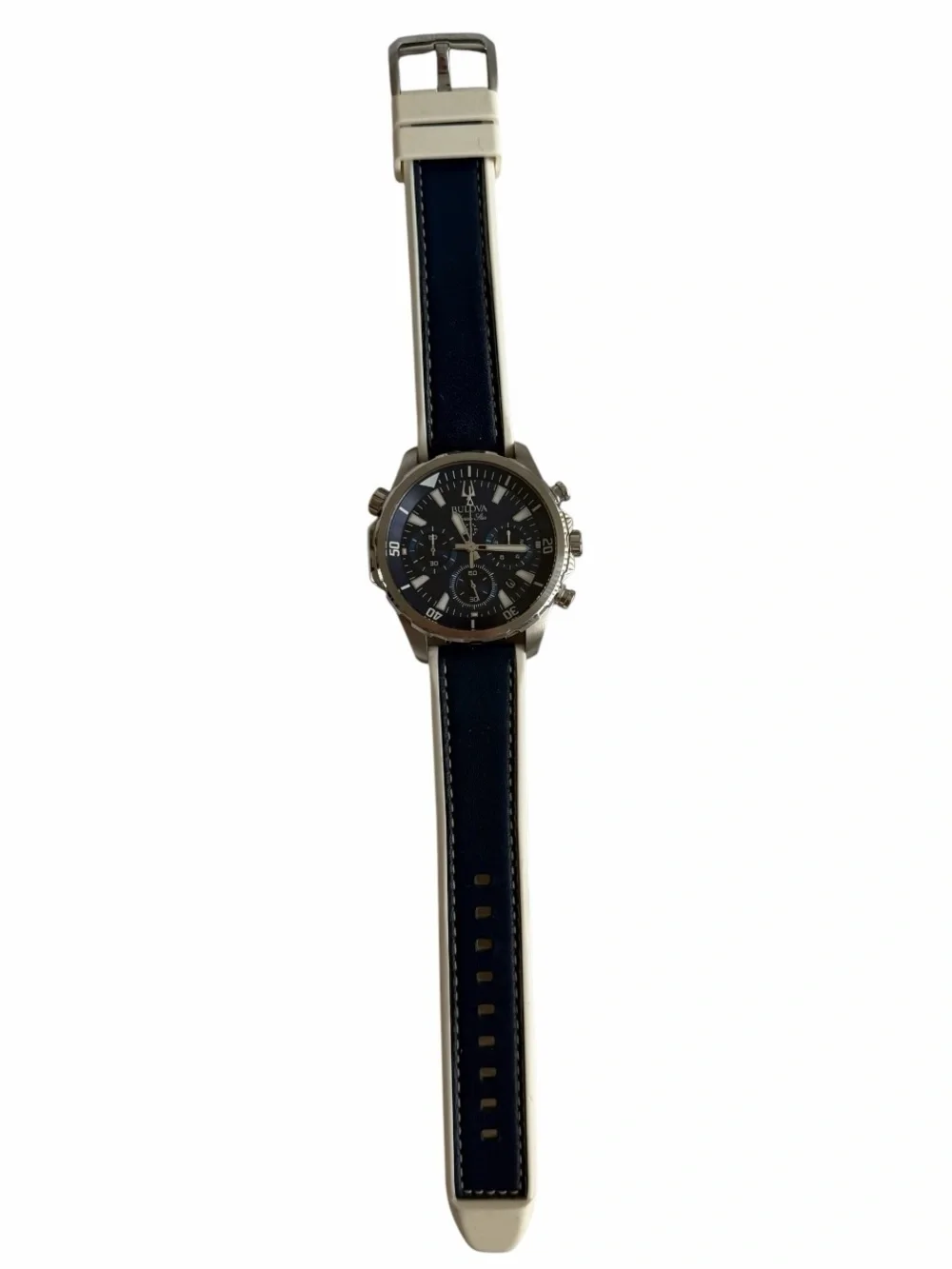 Bulova Navy and white  Chronograph Wristwatch